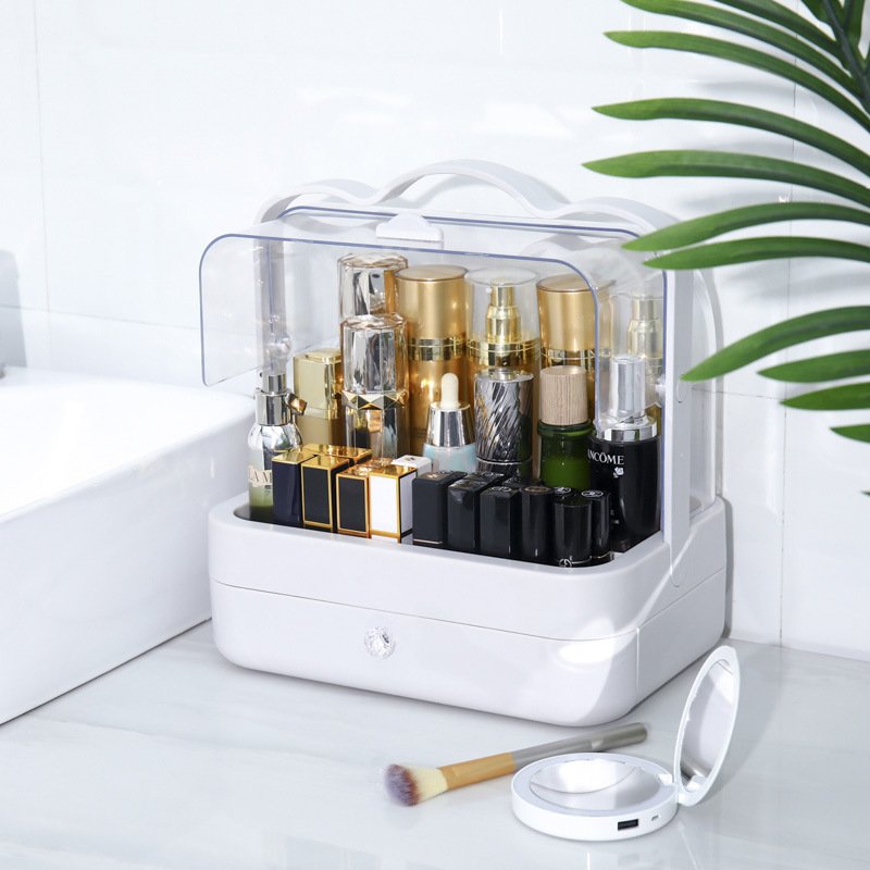 White Dresser Boxes With Drawer Organizer Desktop Cosmetics Makeup Storage Box