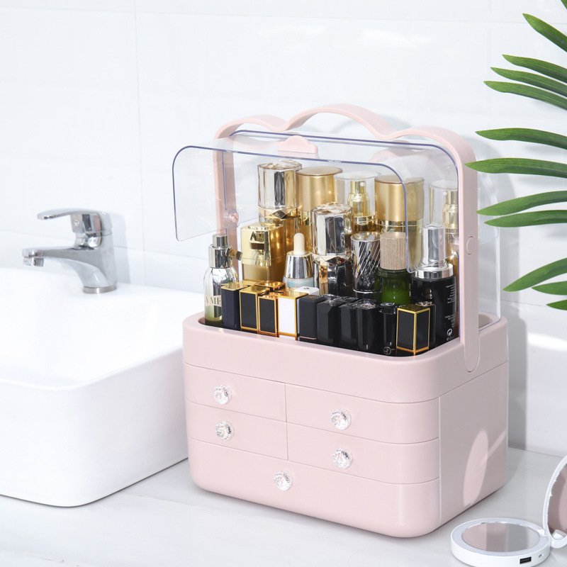 White Dresser Boxes With Drawer Organizer Desktop Cosmetics Makeup Storage Box