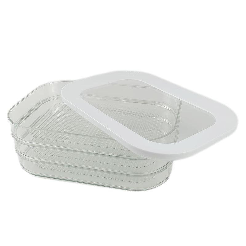 3 Layer Food Storage Boxes with Lid for Salami Bacon Turkey, Bologna Deli and Luncheon Meat Refrigerator container for cold cuts