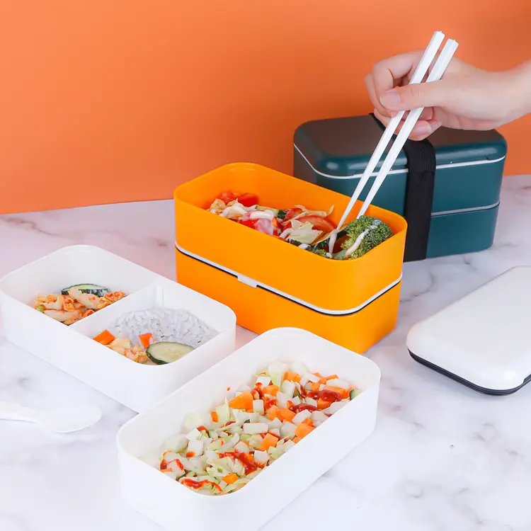 Eco-friendly colorful square pp lunch box plastic bento box for kids lunch box microwave safe food storage container