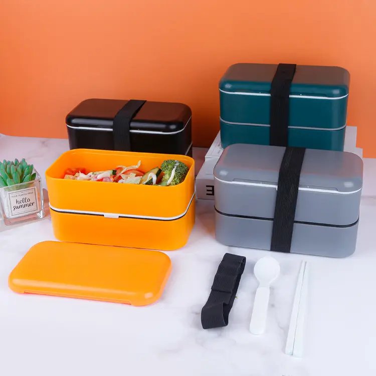 Eco-friendly colorful square pp lunch box plastic bento box for kids lunch box microwave safe food storage container