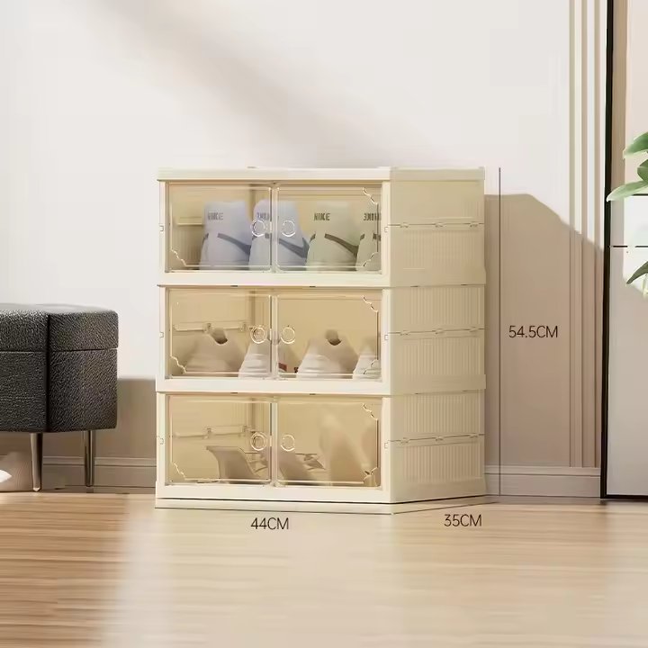 six floors New large size Hot sale plastic stackable shoe storage box for home organization Transparent shoe rack