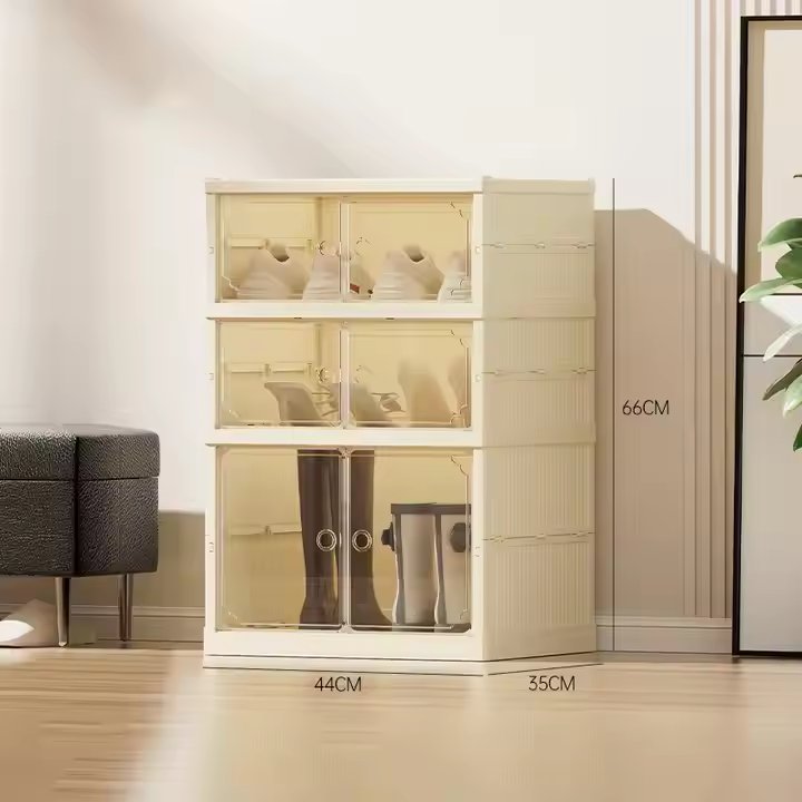 six floors New large size Hot sale plastic stackable shoe storage box for home organization Transparent shoe rack