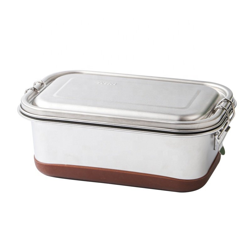304 Stainless Steel Food Storage & Container 2 Layer Kids Lunch Box Set Silicone-sealed Bento Lunch Box