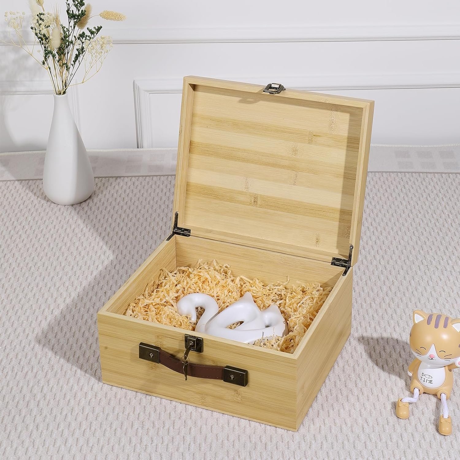 high quality natural wooden stash storage box set novelty luxury gift box with accessories lock
