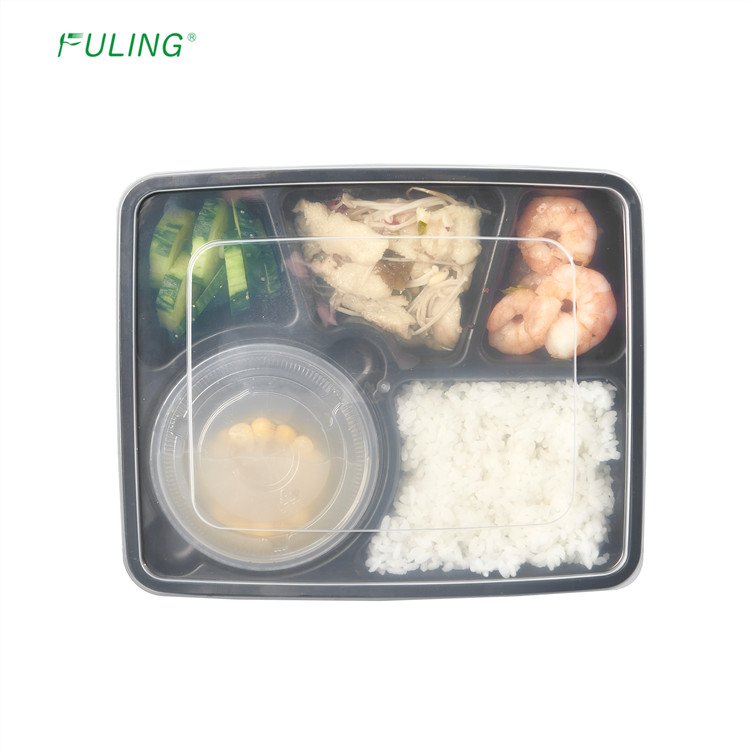 Reusable Microwavable disposable Meal Prep Containers with Lids black round food plastic container