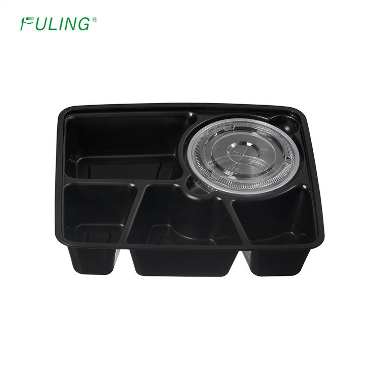 Reusable Microwavable disposable Meal Prep Containers with Lids black round food plastic container