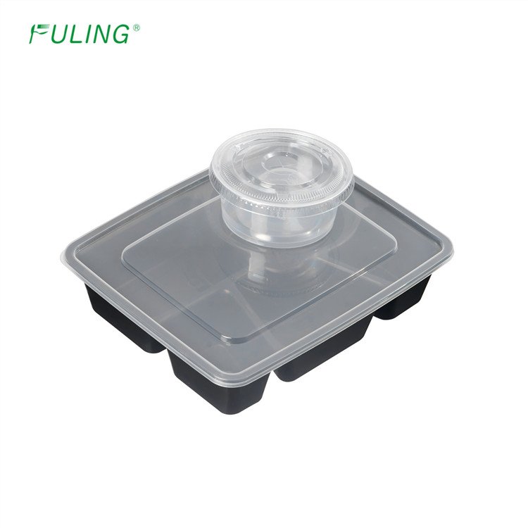 Reusable Microwavable disposable Meal Prep Containers with Lids black round food plastic container