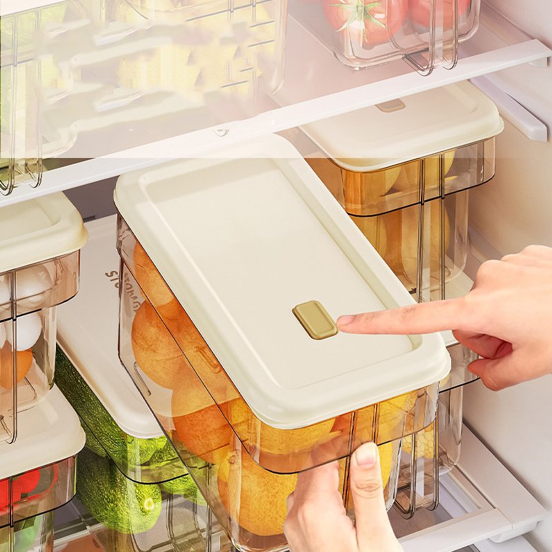 China Sale Food Grade Egg Fruit Vegetable Storage Box With Drain Lid-Sealed Frozen Food Refrigerator Storage Container