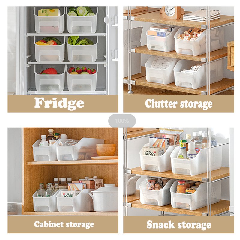 Multi-Function Stackable Plastic Kitchen Cabinet Storage Freezer Food Storage Boxes Container Fridge Organizer