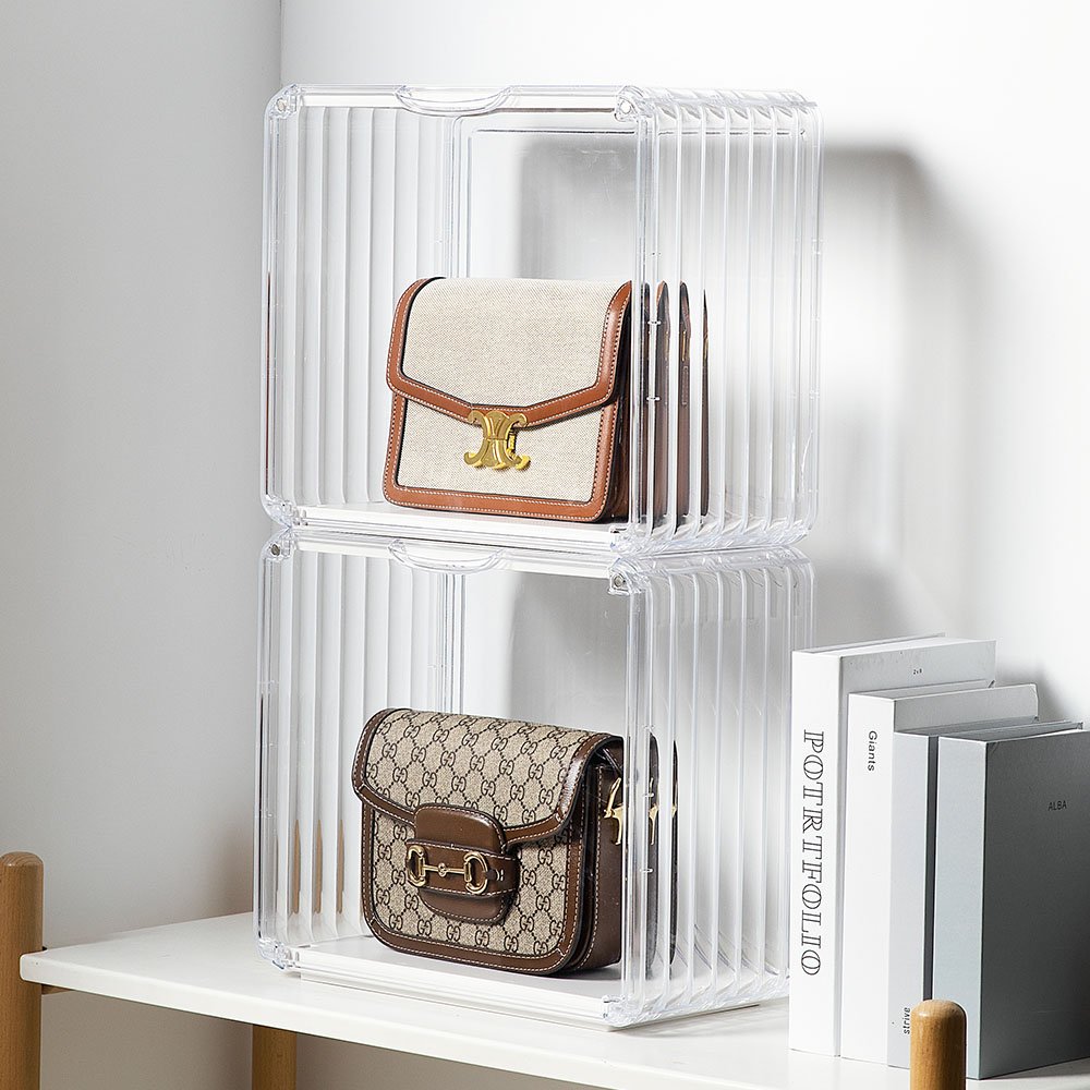 Plastic Storage Boxes with Acrylic Magnetic Door for Wallet Cosmetic Toys shoe display case