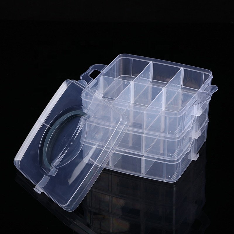3 Layer Adjustable Stackable Storage Clearly Organizer Cosmetic Gift Necklaces Velvet Plastic Fashion Jewelry Box