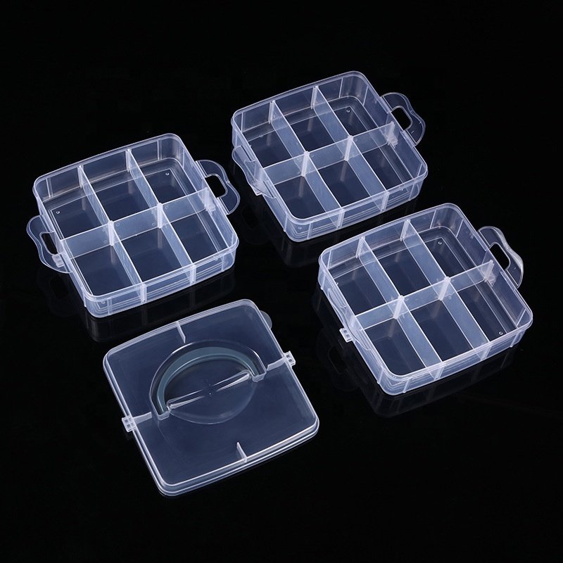 3 Layer Adjustable Stackable Storage Clearly Organizer Cosmetic Gift Necklaces Velvet Plastic Fashion Jewelry Box