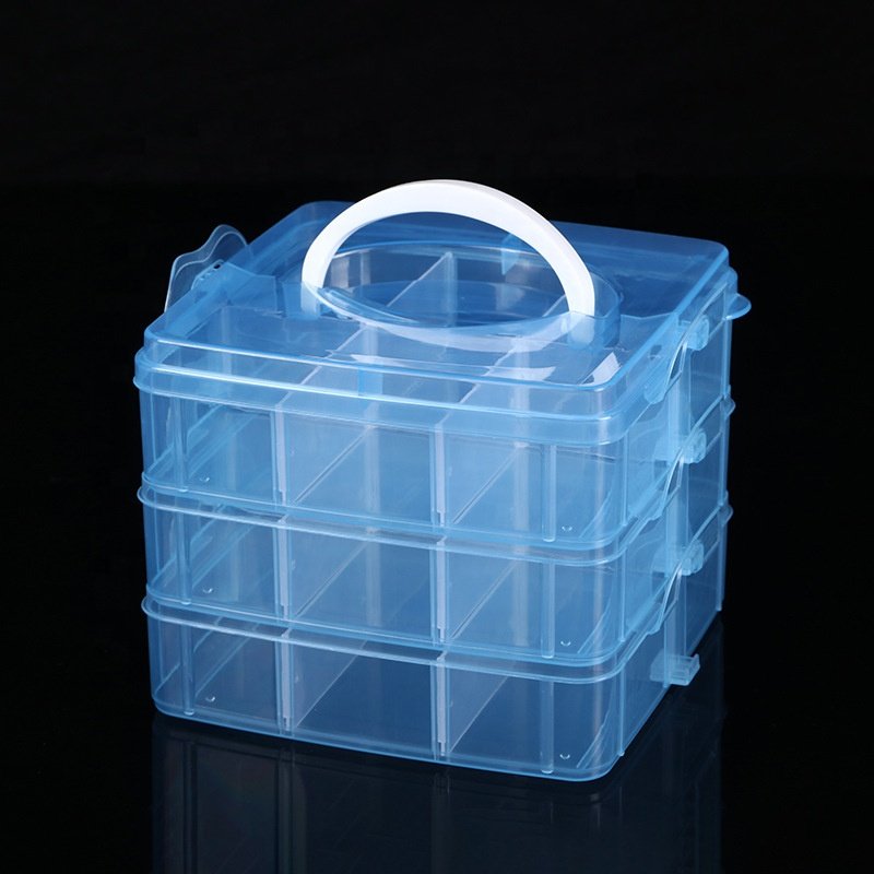 3 Layer Adjustable Stackable Storage Clearly Organizer Cosmetic Gift Necklaces Velvet Plastic Fashion Jewelry Box