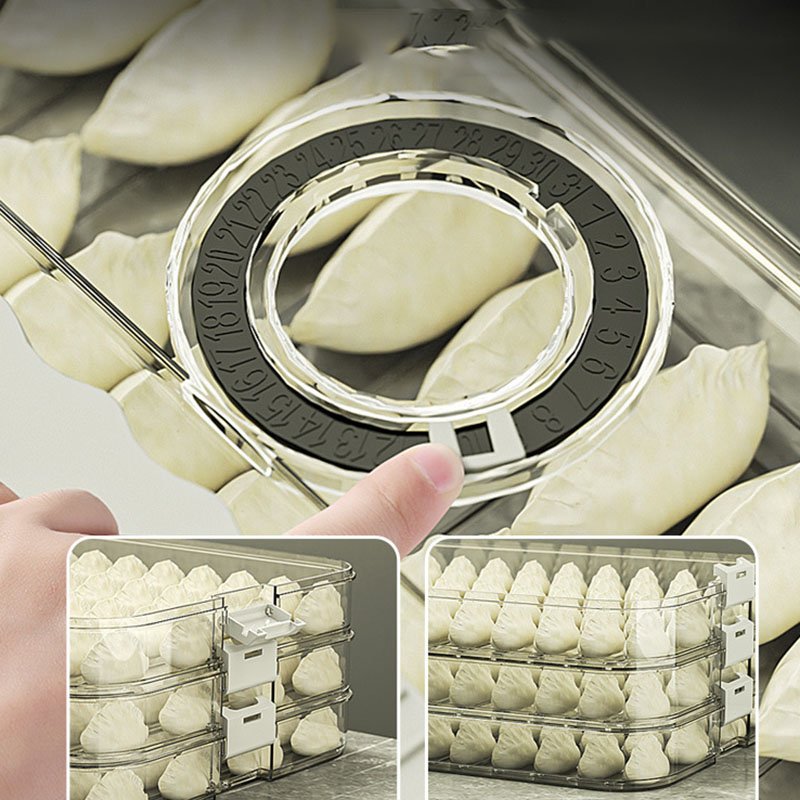 Clear Food Grade PET Dumplings Storage Box Food Freezer Food Storage Container for Refrigerator