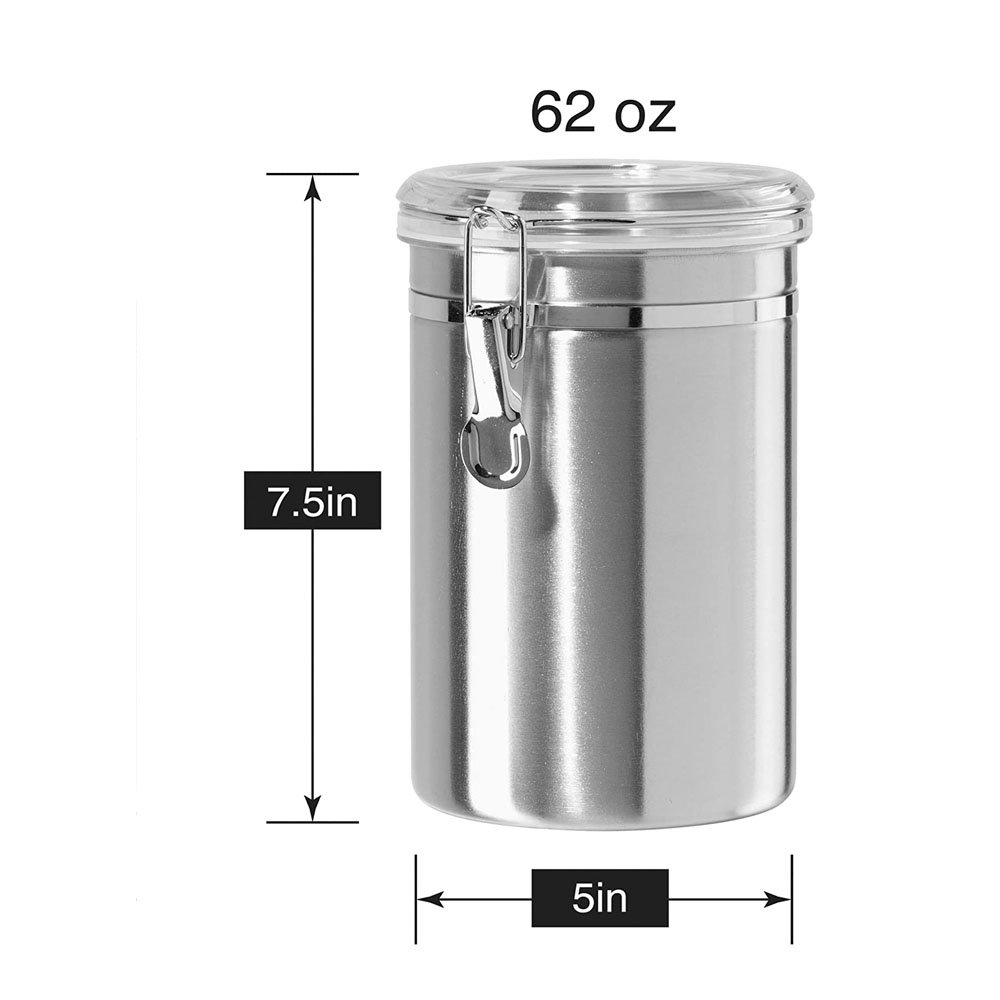 62oz Airtight Kitchenware Stainless steel Food storage container Coffee Tea Sugar Canister set