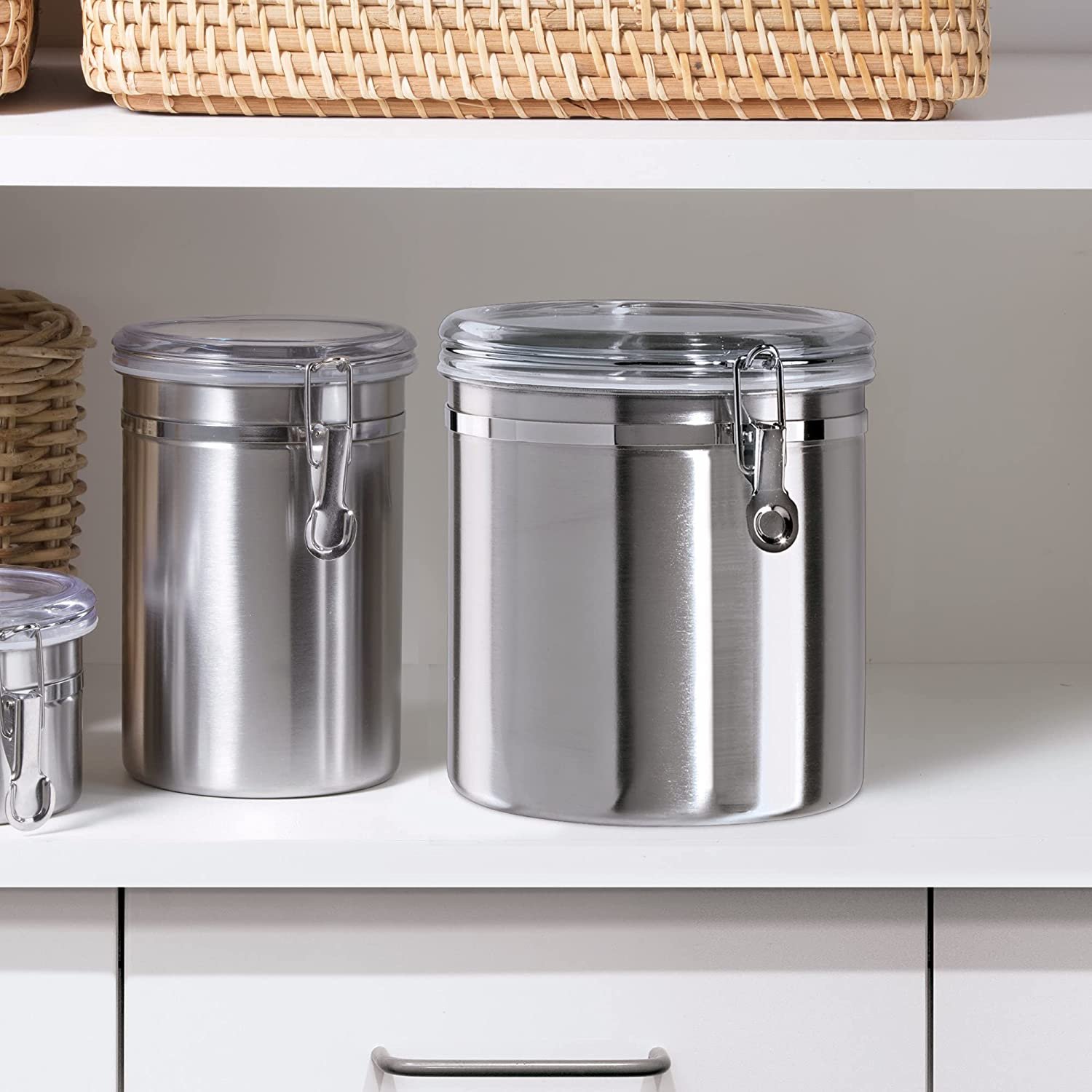 62oz Airtight Kitchenware Stainless steel Food storage container Coffee Tea Sugar Canister set