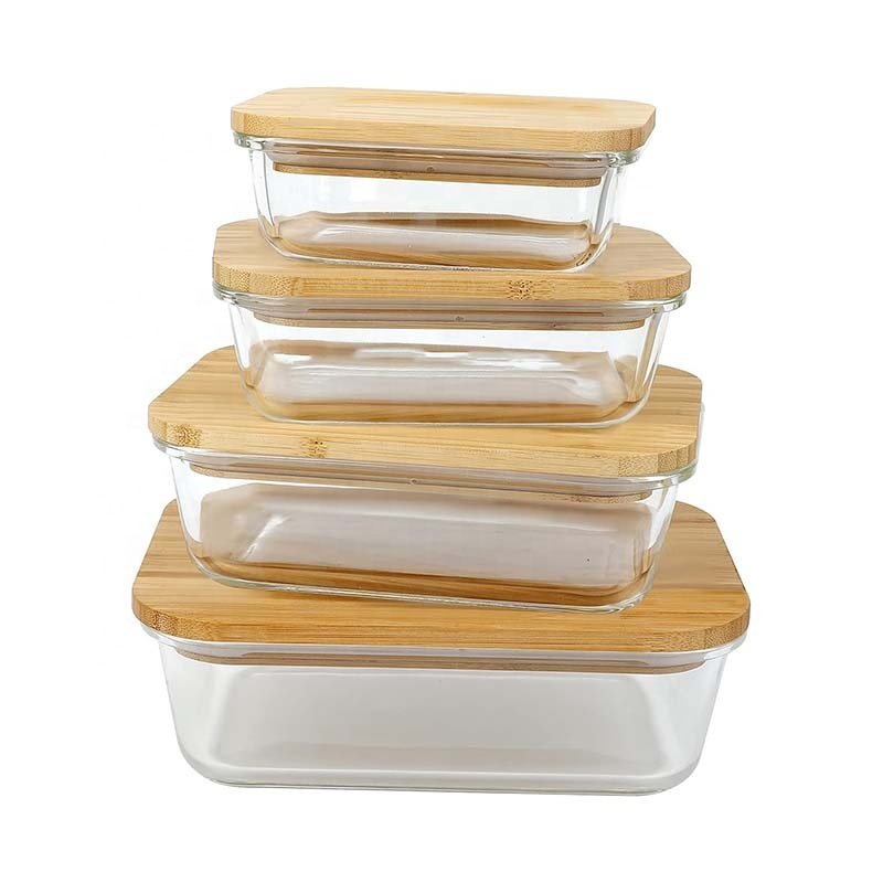 Food Storage Containers with Eco-Friendly Bamboo Wooden Lids Pantry Organization Ideal for Sugar Coffee and Various Dried Foods