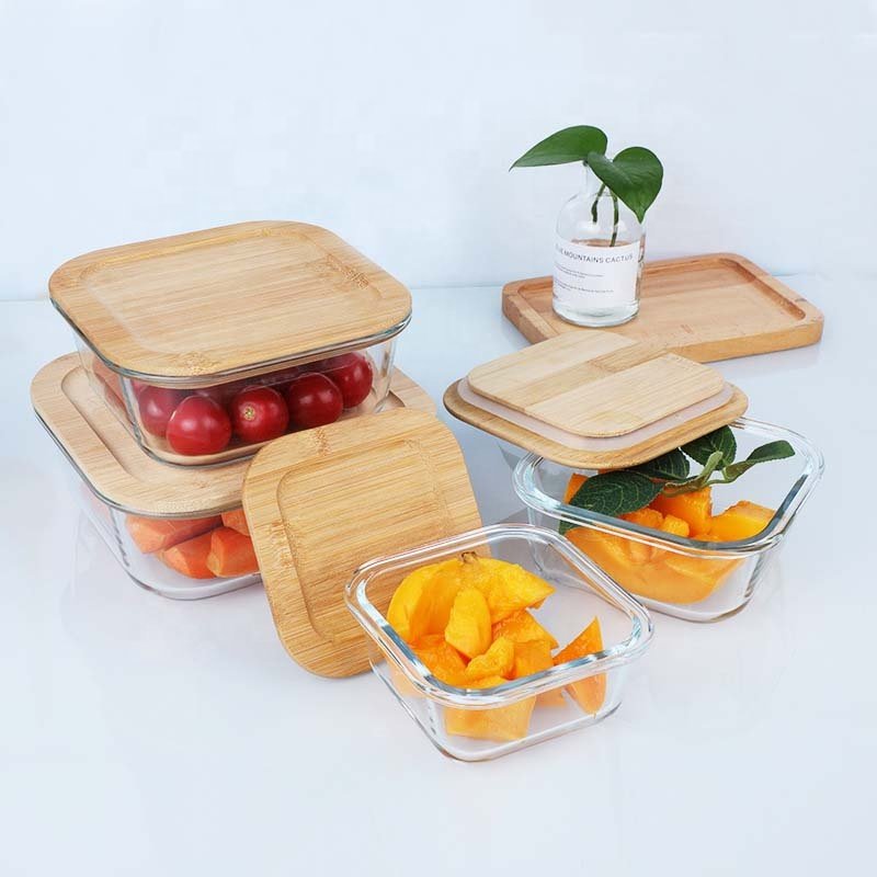 Food Storage Containers with Eco-Friendly Bamboo Wooden Lids Pantry Organization Ideal for Sugar Coffee and Various Dried Foods