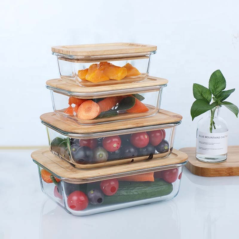 Food Storage Containers with Eco-Friendly Bamboo Wooden Lids Pantry Organization Ideal for Sugar Coffee and Various Dried Foods