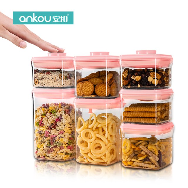 1L 1.5L 2L Kitchen Plastic Cereal Dispenser Storage Box, Airtight plastic containers crisper sealed transparent plastic box