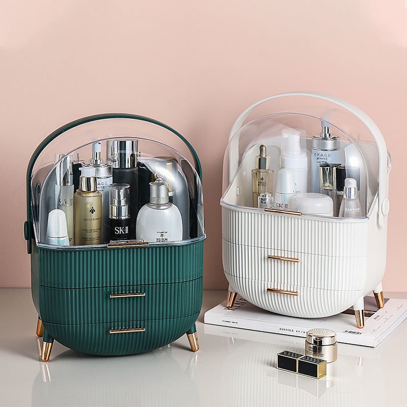 Big Capacity Eco-Friendly Cosmetic Storage Case Waterproof Dustproof Bathroom Desktop Beauty Makeup Organizer Skin Care Storage