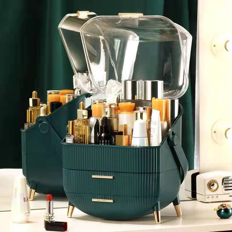 Big Capacity Eco-Friendly Cosmetic Storage Case Waterproof Dustproof Bathroom Desktop Beauty Makeup Organizer Skin Care Storage