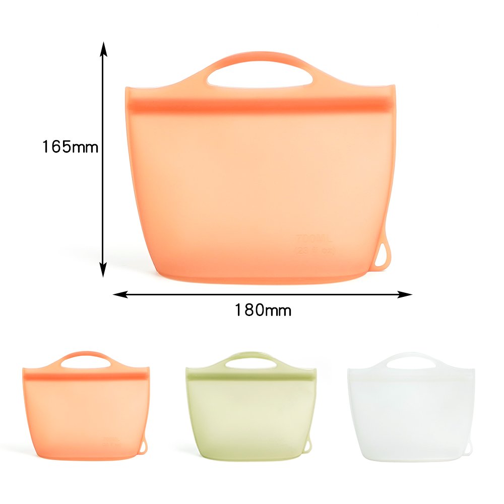 Hot Sale Eco Friendly Leakproof Reusable Freezer Liquid Silicone Food Storage Bag with Reusable Zipper Bags