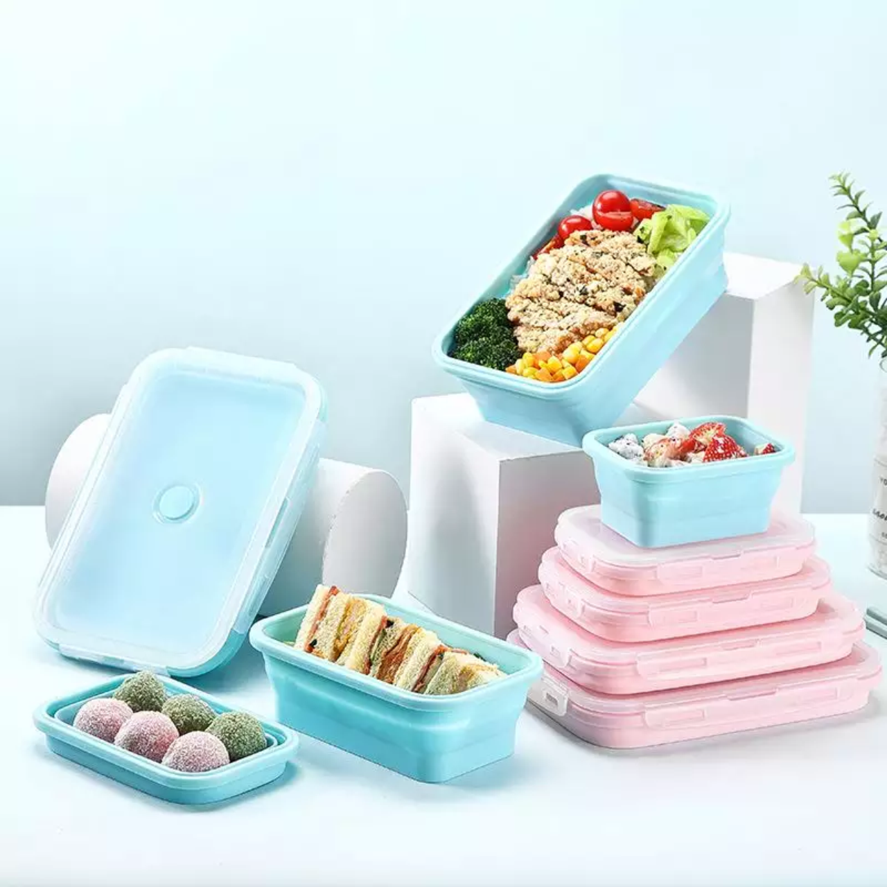 Microwavable Food Storage Container Transparent Bento Box Borosilicate Glass Lunch Box Set loncheras escolares kids