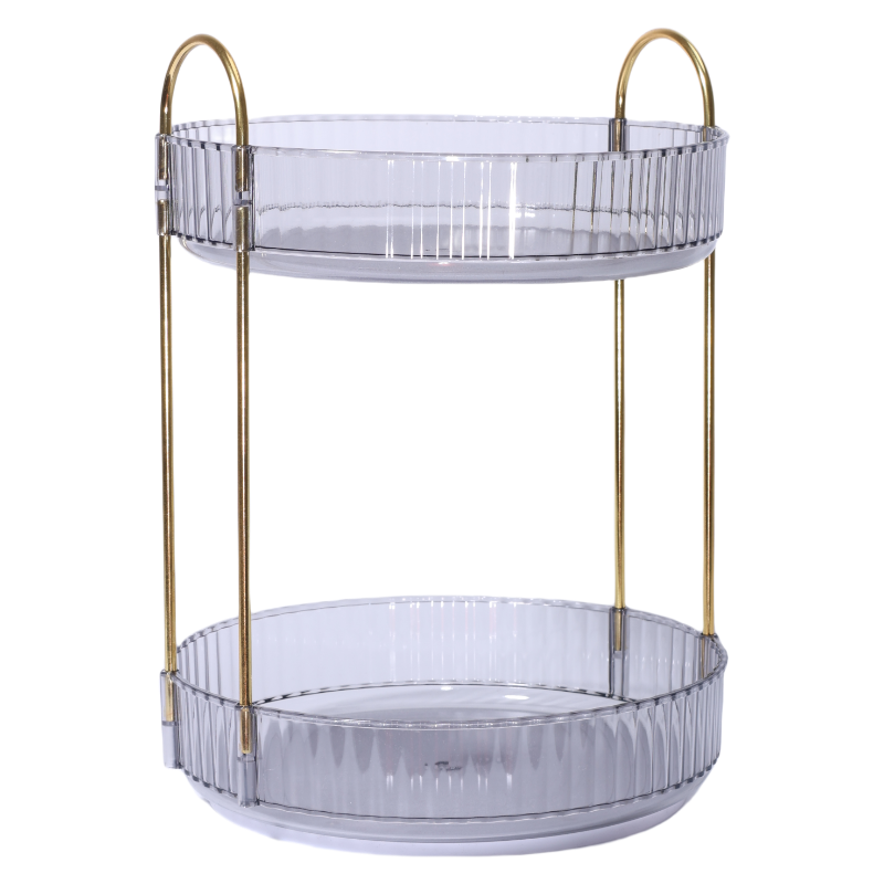 Adjustable Acrylic Double-Tier Storage Box Quality 360 Degree Rotating Makeup Organizer OEM ODM Design