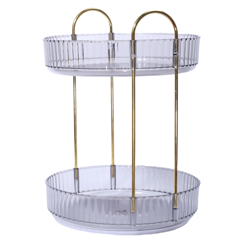 Adjustable Acrylic Double-Tier Storage Box Quality 360 Degree Rotating Makeup Organizer OEM ODM Design