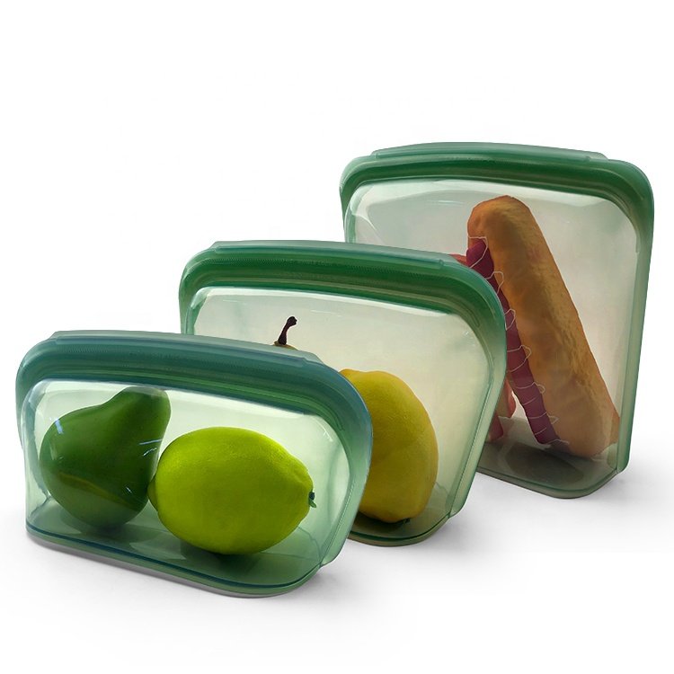 3000ML Eco-friendly Reusable Extra Thick 100% Pure Platinum Silicone Food Storage Bags Large Capacity Airtight Milk Fresh Keeper