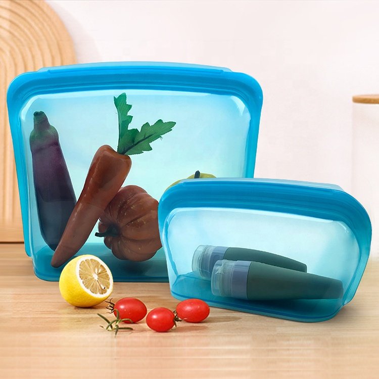 3000ML Eco-friendly Reusable Extra Thick 100% Pure Platinum Silicone Food Storage Bags Large Capacity Airtight Milk Fresh Keeper
