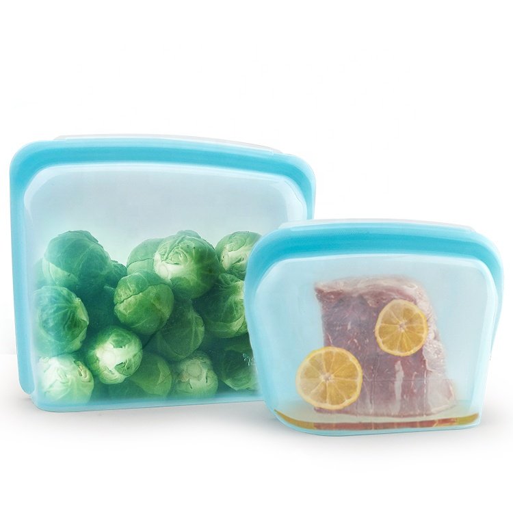 3000ML Eco-friendly Reusable Extra Thick 100% Pure Platinum Silicone Food Storage Bags Large Capacity Airtight Milk Fresh Keeper