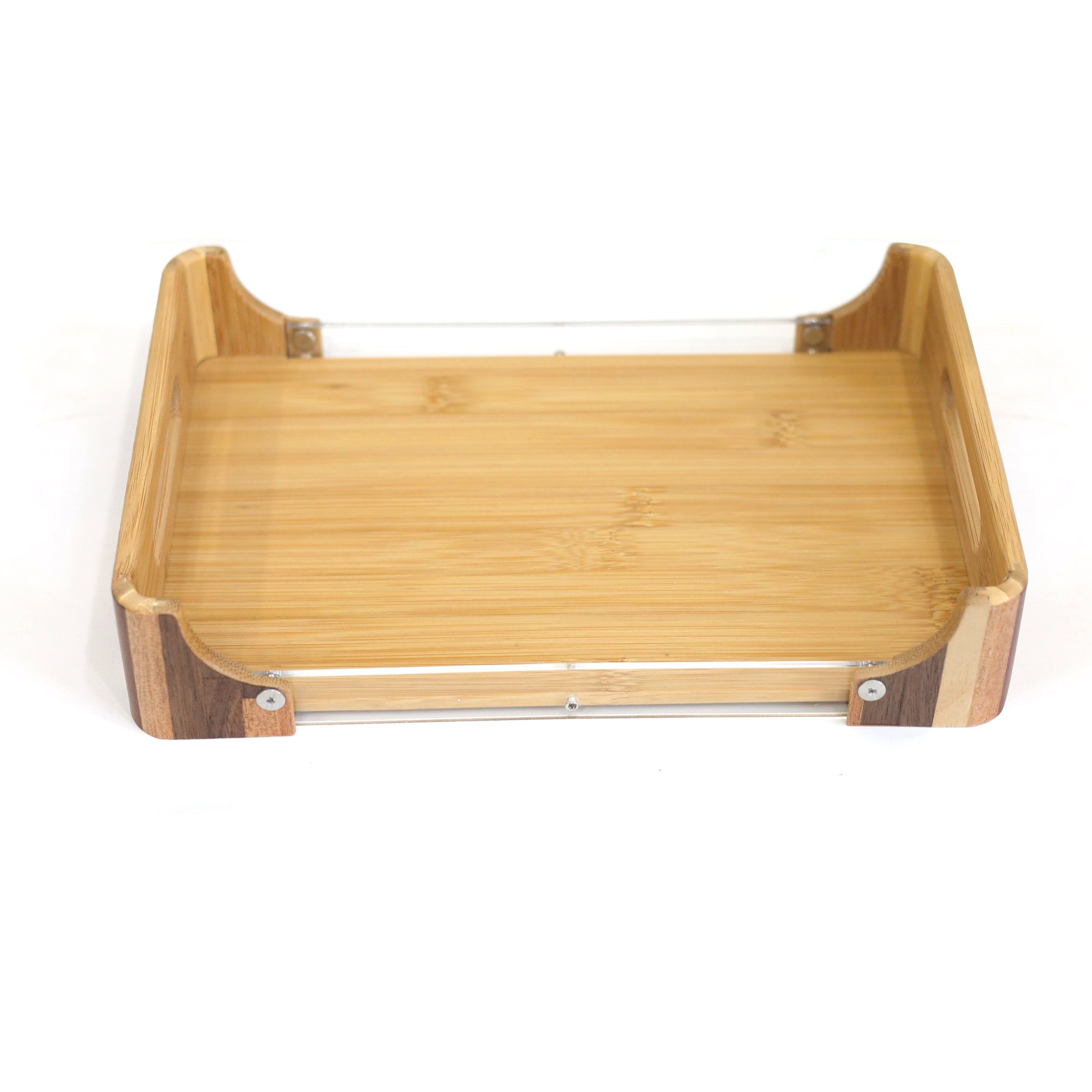 New Style Personalized Black&Green&Brown Stripe Kitchen Living Room Bamboo Wood Storage Box Tray Wooden Organizer Box