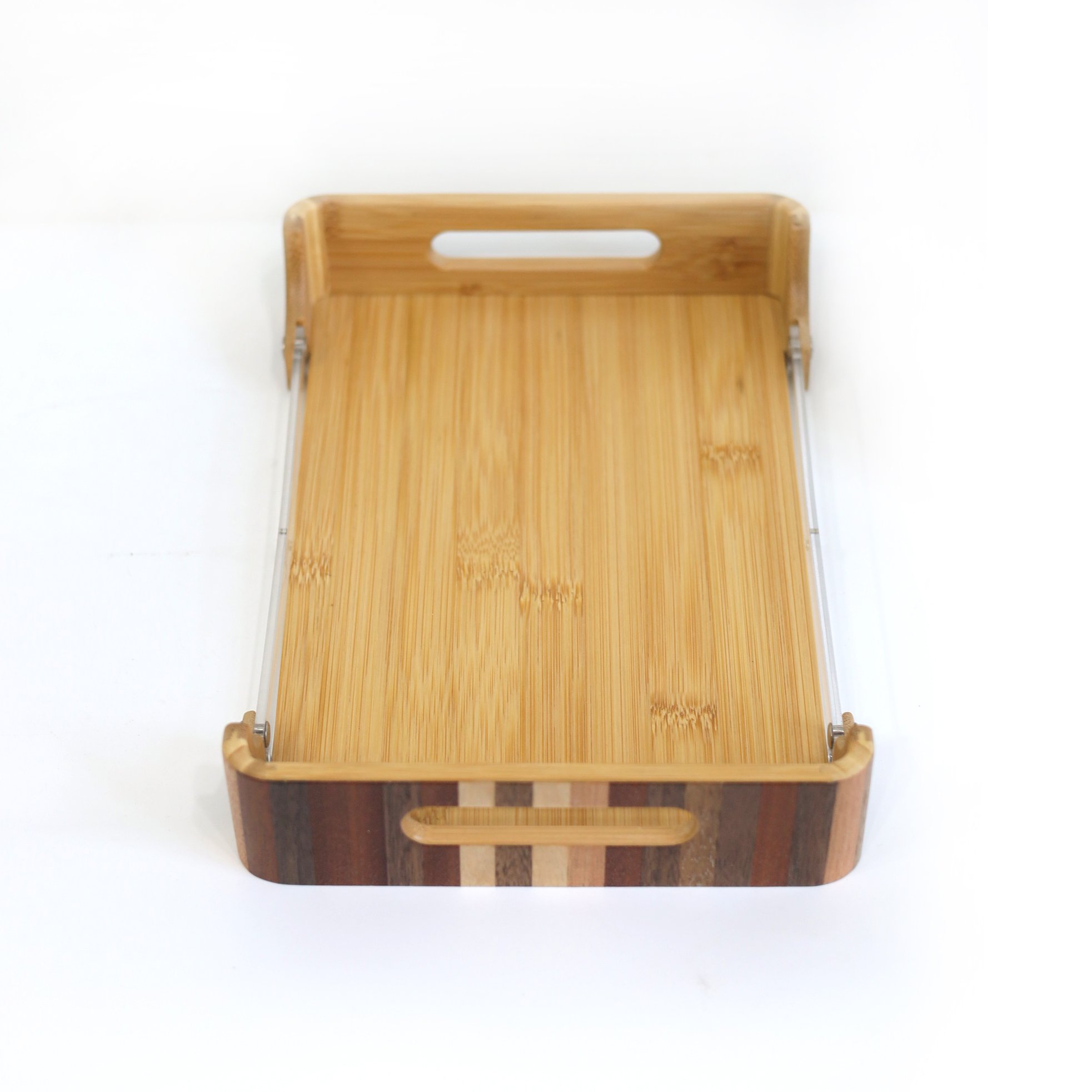 New Style Personalized Black&Green&Brown Stripe Kitchen Living Room Bamboo Wood Storage Box Tray Wooden Organizer Box