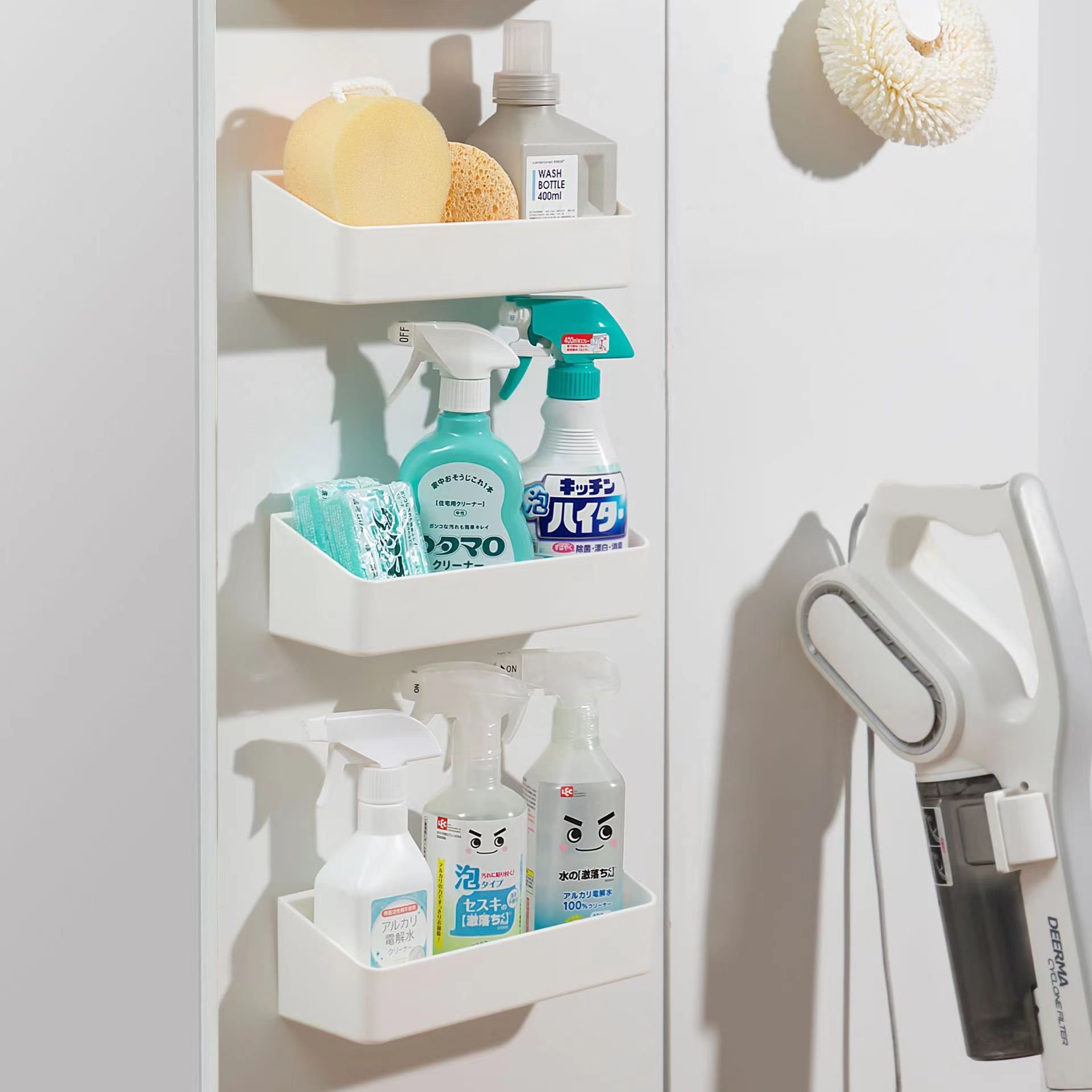 URU Wall Mounted Storage Box Portable Bathroom Shelf New Plastic Organizer Holder