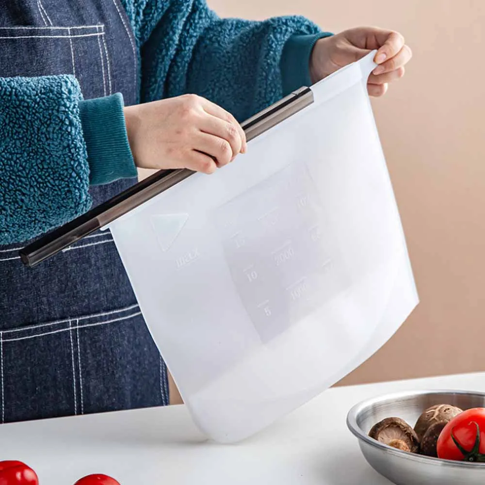 Extra Large Reusable Fresh clear ziplock Silicone Freezer Bag Food Storage and Container for Efficient food packaging