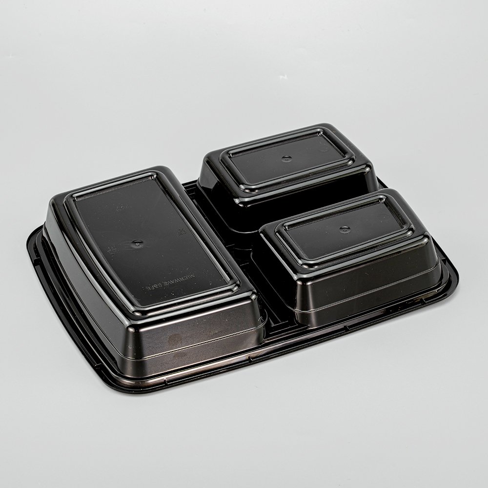 Wholesale 1 2 3 compartment plastic bento box disposable takeaway meal prep containers set plastic food storage