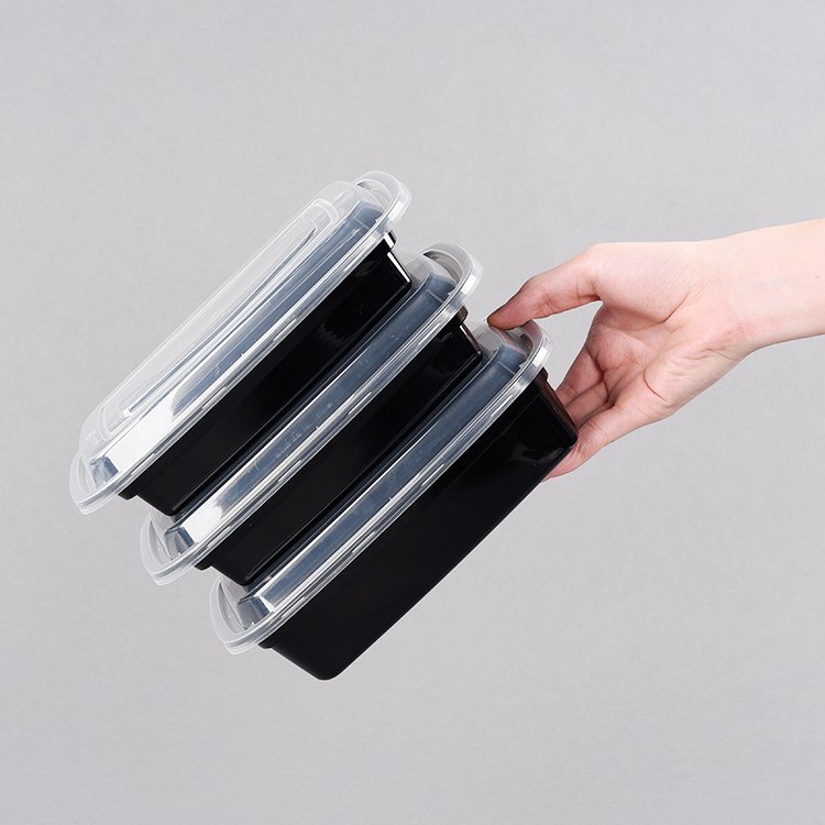 Wholesale 1 2 3 compartment plastic bento box disposable takeaway meal prep containers set plastic food storage