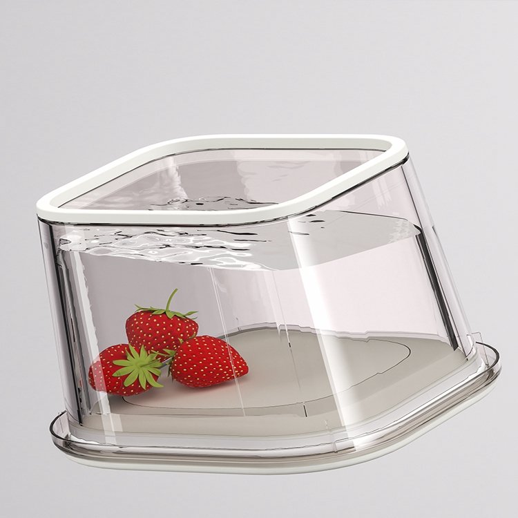 Kitchen PET Refrigerator Food Storage Box Container Timer Clear Plastic Stackable Food Fridge Organizer