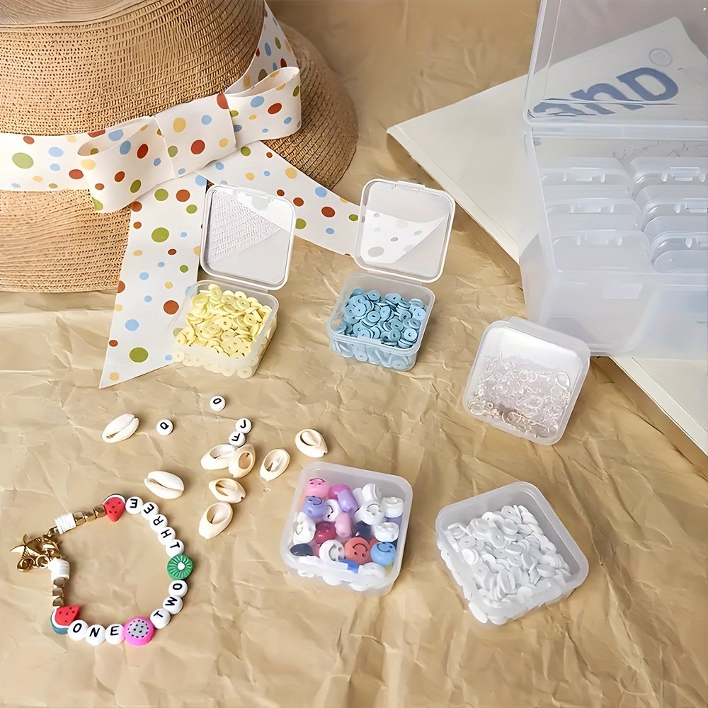 14 Grid Transparent Plastic Storage Box for Art Embroidery Beads Diamond Painting Modern Mini Sorting Jewelry Case