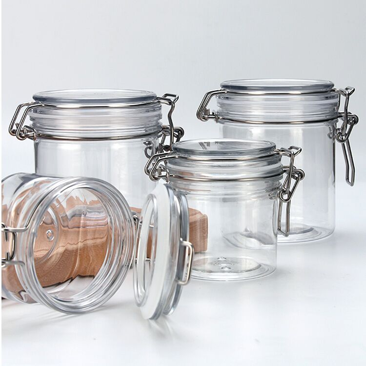 Wholesale Airtight BPA Free Dry Fruit Grain Storage Container Sealed Plastic Lid PET Food Storage Airtight Container