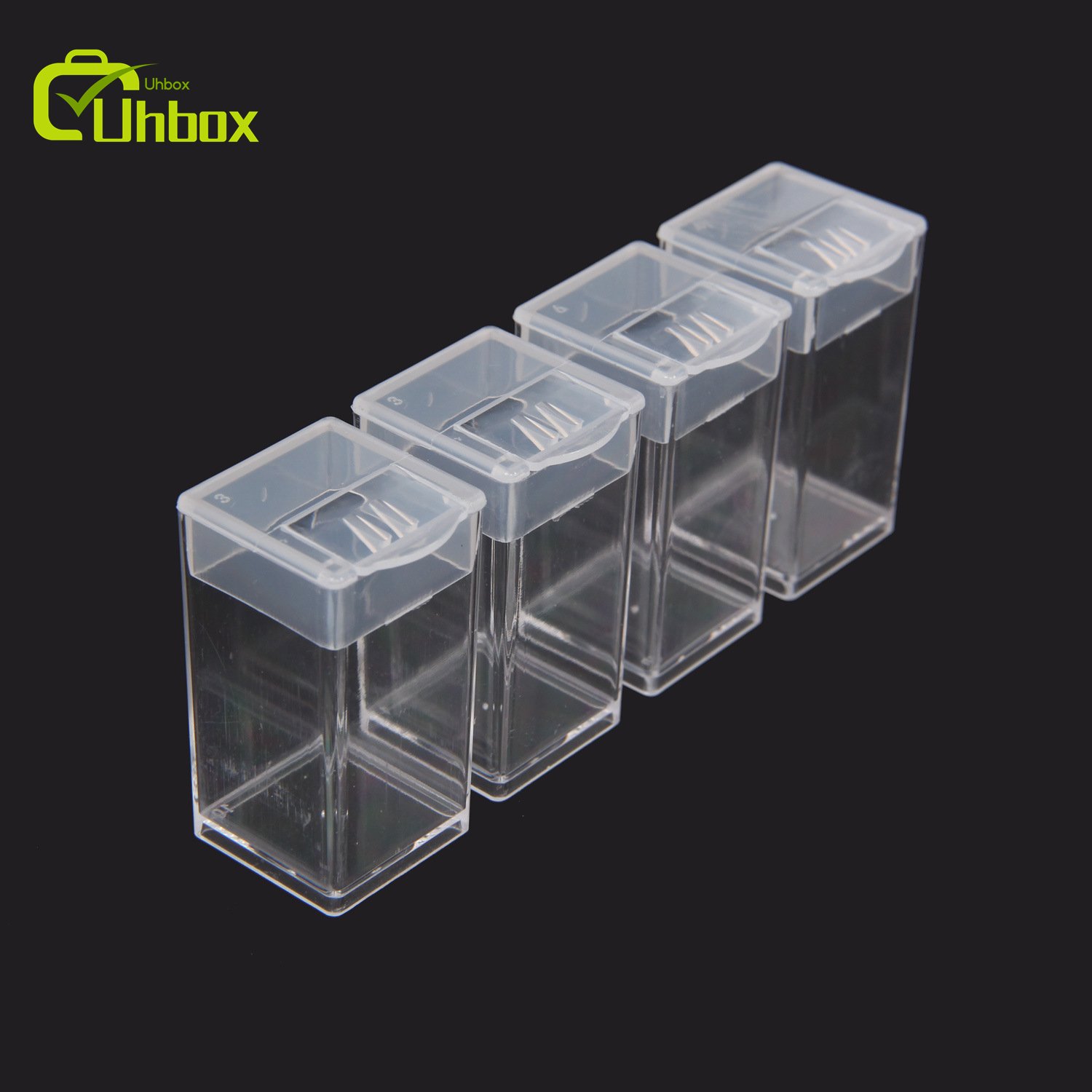 Adjustable Square Storage Box for Jewelry Craft Organizer & Nail Art Accessories Transparent Plastic Modern Multi Grids Design