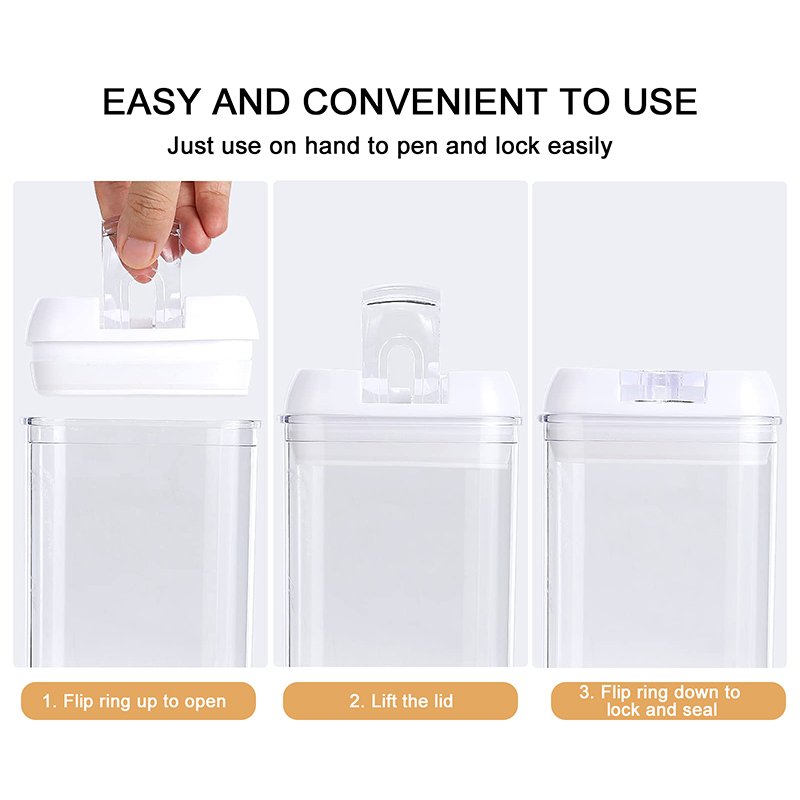 Airtight BPA Free 5 Pieces Set Dry Fruit Grain Cereal Pasta Storage Box Bins Plastic Sealed Food Storage Container
