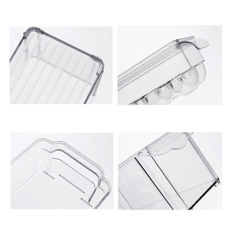 GREENSIDE Kitchen Cabinet Plastic Fridge Organizer Refrigerator Clear Food Storage Bins Container Set