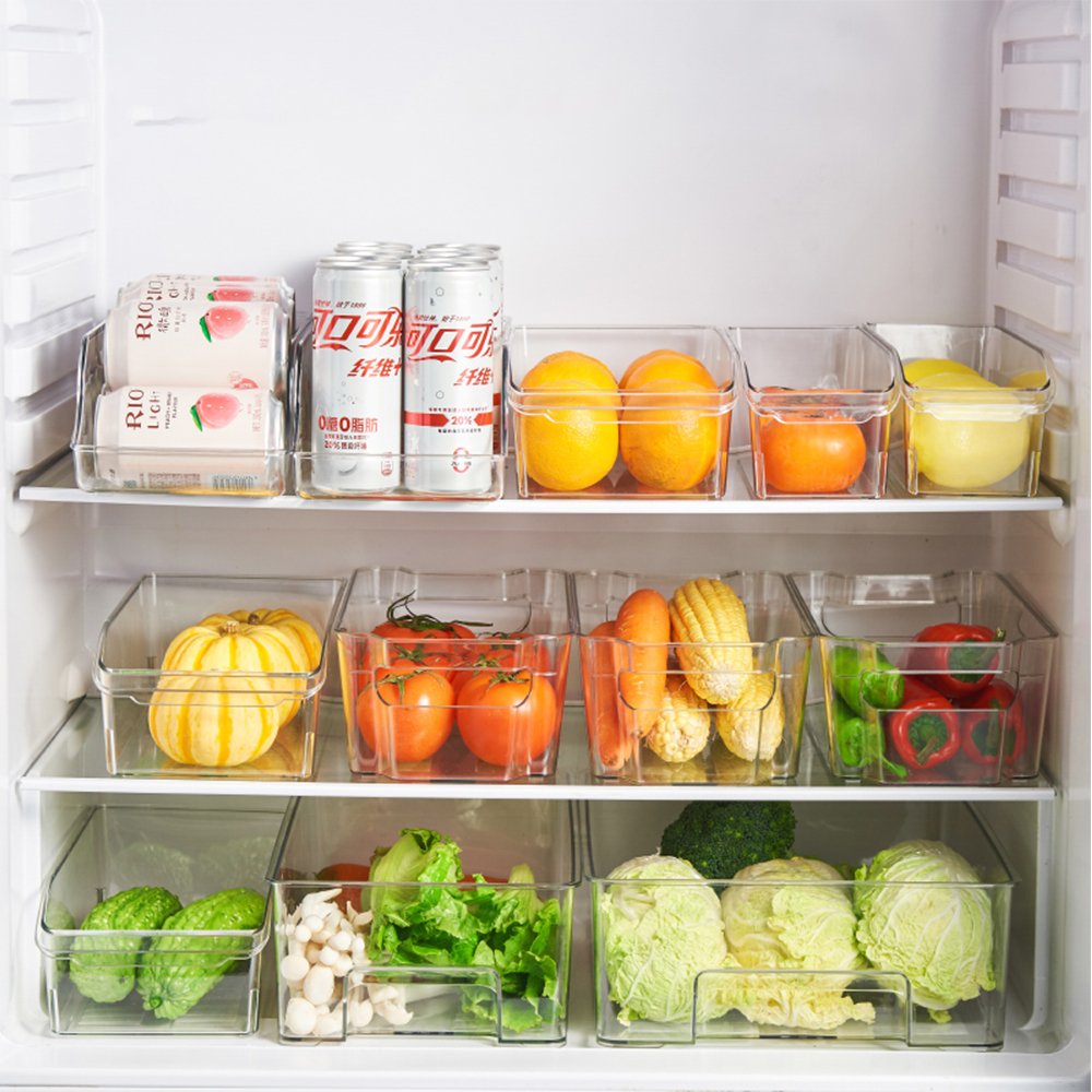 Transparent Refrigerator Organizer Bin Plastic Clear Fridge Food Storage Drawer Box