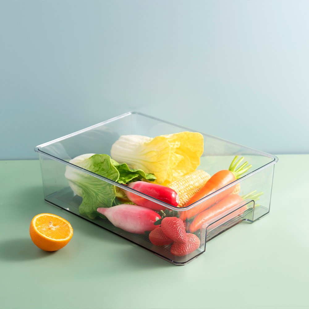 Transparent Refrigerator Organizer Bin Plastic Clear Fridge Food Storage Drawer Box