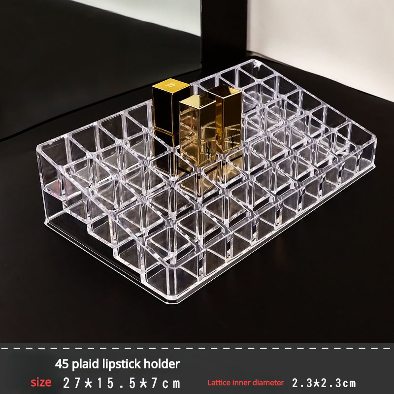 Nano-loaded Multi-cell Thick Lipstick Shelf Transparent Storage Box Lipstick Storage Shelf Desktop Display Shelf 45