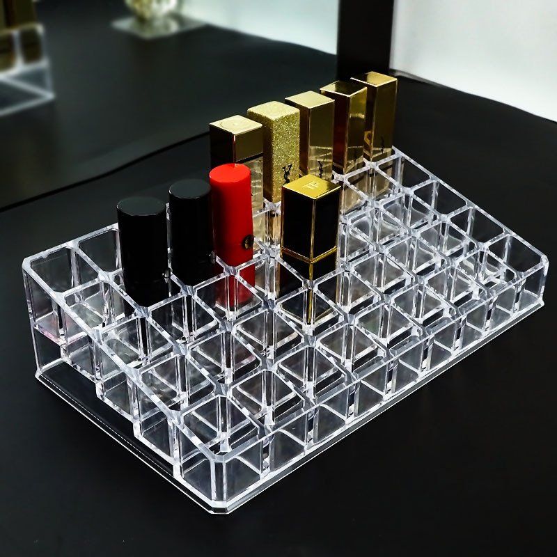 Nano-loaded Multi-cell Thick Lipstick Shelf Transparent Storage Box Lipstick Storage Shelf Desktop Display Shelf 45